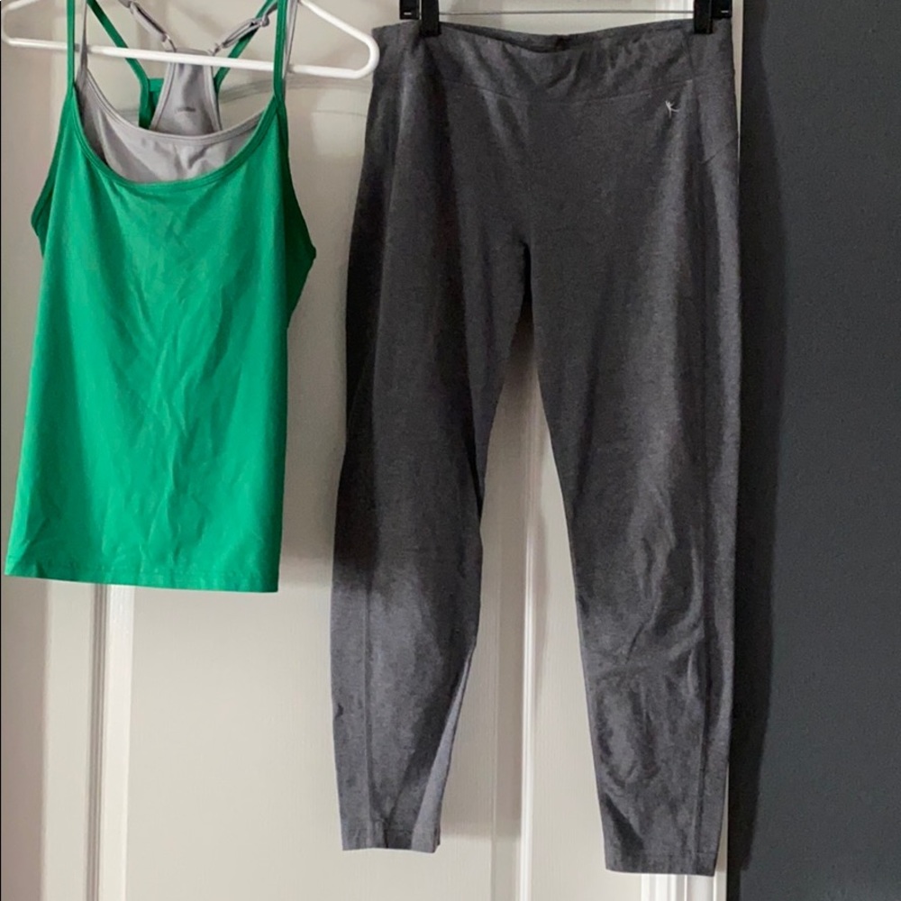 Old Navy workout tank. Danskin full length pants